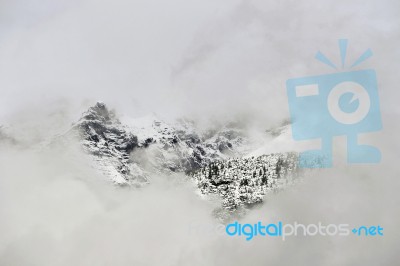 Mountains In Mist Stock Photo