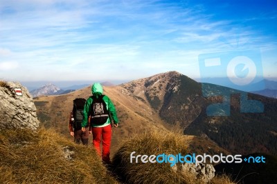 MountainTrekking Stock Photo