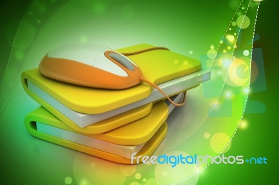 Mouse With File Folder Stock Image