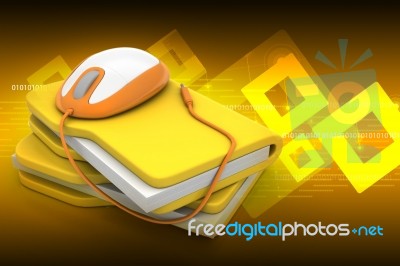 Mouse With File Folder Stock Image
