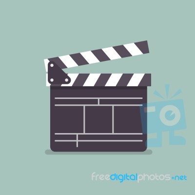 Movie Clapper In Flat Style Stock Image