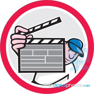 Movie Director Holding Clipboard Cartoon Stock Image