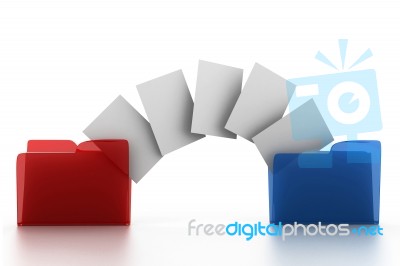 Moving Documents Between Folders Stock Image