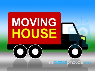 Moving House Shows Change Of Address And Delivery Stock Image