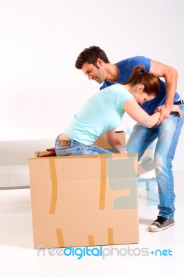 Moving Into New Home Stock Photo