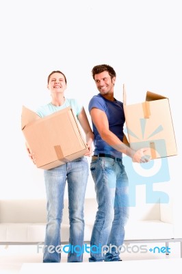 Moving Into New House Stock Photo