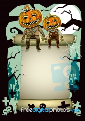 Mr Pumpkin Halloween Mask Stock Image