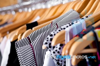 Multi Colored Wardrobe Showcase Stock Photo