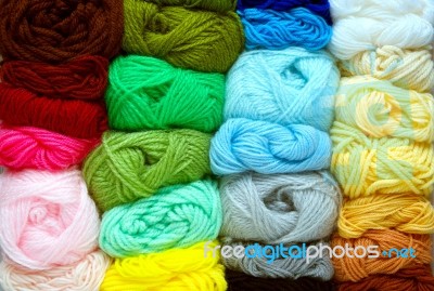Multi-colored Yarn Stock Photo