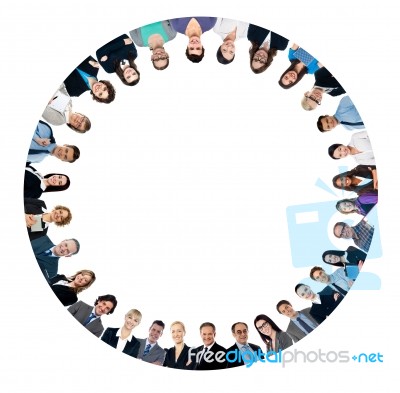 Multi Ethnic Business People Forming Circle Stock Photo