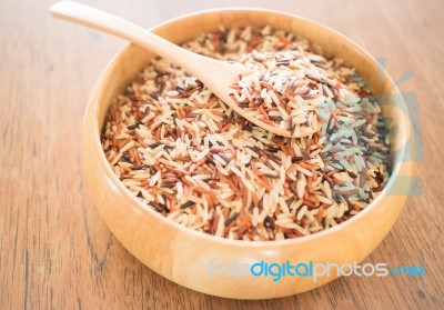 Multi Whole Grain Of Organic Jusmine Rice Stock Photo