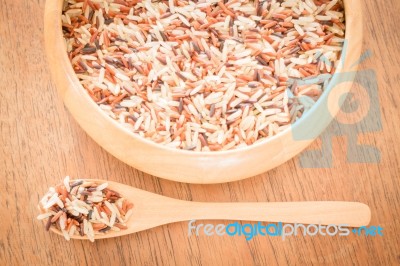 Multi Whole Grain Of Organic Jusmine Rice Stock Photo