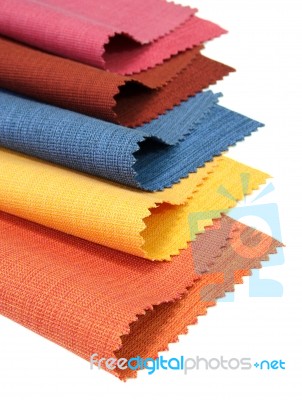 Multicolor Tone Of Fabric Samples Stock Photo