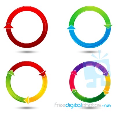 Multicolored Arrows Icon Stock Image
