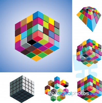 Multicolored Cubes Stock Image