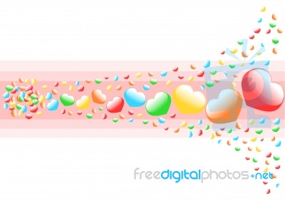 Multicolored Heart Background Stock Image