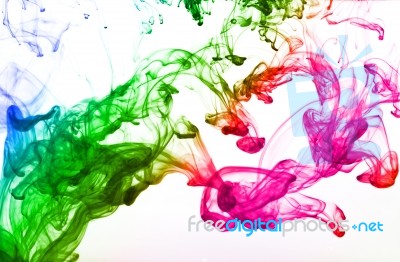 Multicolored Ink Drop Stock Photo