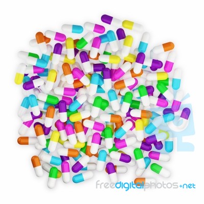 Multicolored Pills Stock Image
