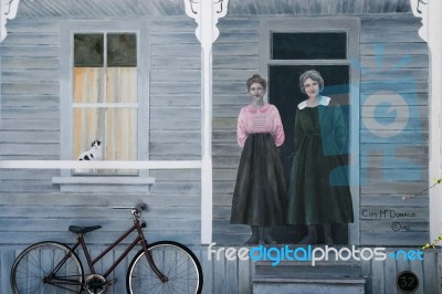 Mural In Chemainus Vancouver Island Stock Photo Mural In Chemainus Vancouver Island Stock Photo