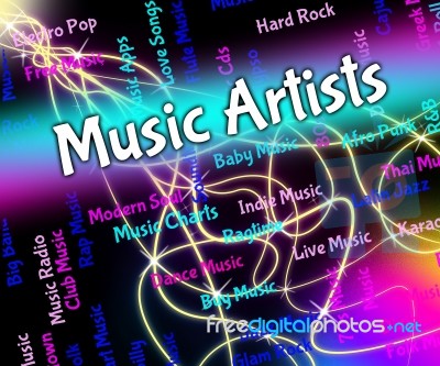 Music Artists Represents Sound Track And Acoustic Stock Image