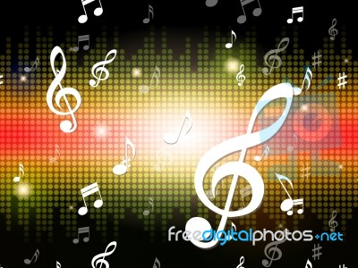 Music Background Shows Musical Notes And Sounds
 Stock Image