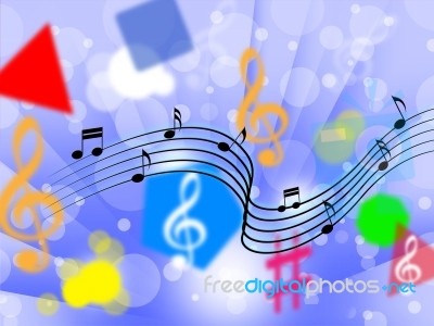 Music Background Shows Song Notes Or Melody
 Stock Image