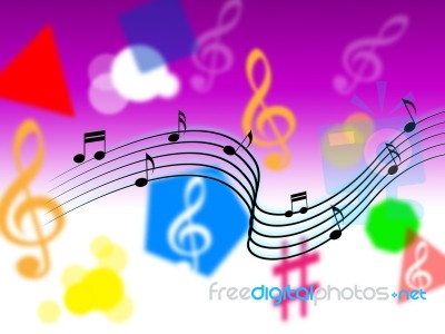 Music Background Shows Song Tune Or Instruments Stock Image