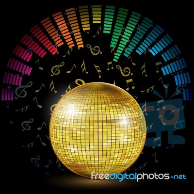 Music Card With Mirror Ball Stock Image