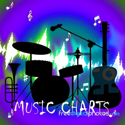 Music Charts Shows Hit Parade And Songs Stock Image