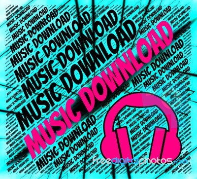 Music Download Indicates Sound Tracks And Acoustic Stock Image