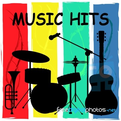 Music Hits Indicates Sound Track And Charts Stock Image