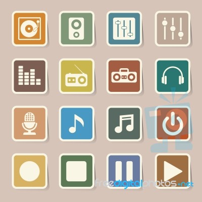 Music Icon Set Stock Image
