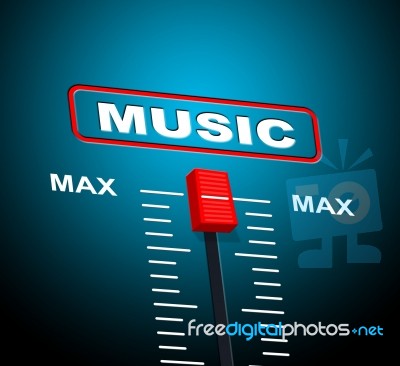 Music Max Represents Upper Limit And Audio Stock Image