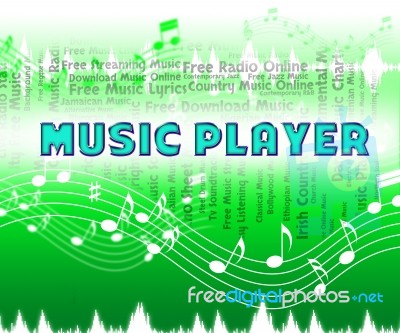 Music Player Indicates Sound Track And Melodies Stock Image
