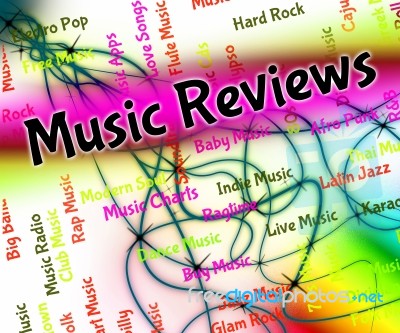 Music Reviews Shows Sound Track And Assess Stock Image