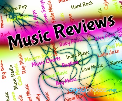 Music Reviews Shows Sound Track And Assess Stock Image
