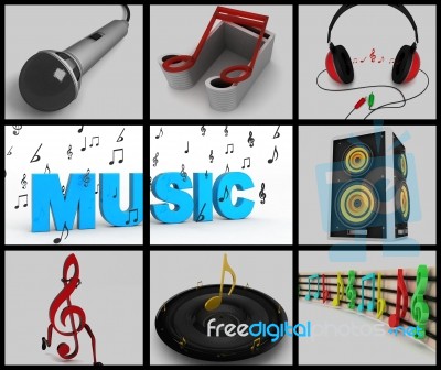 Musical Notes And Musical Equipments Stock Photo