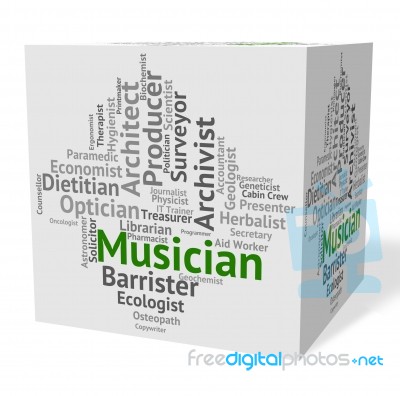 Musician Job Showing Sound Track And Hiring Stock Image