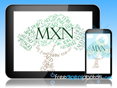 Mxn Currency Means Mexican Pesos And Forex Stock Image