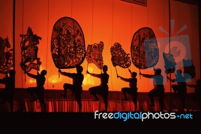 Nangyai Large Shadow Play, Thailand Stock Photo