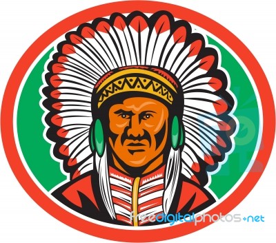 Native American Indian Chief Headdress Stock Image