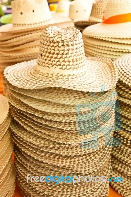 Native Thai Style Handmade Hat Stock Photo