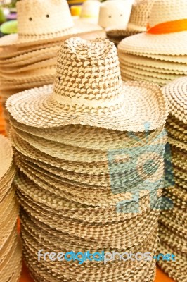 Native Thai Style Handmade Hat Stock Photo