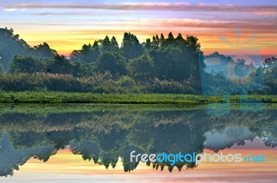 Nature Riverscape And Lake Stock Photo