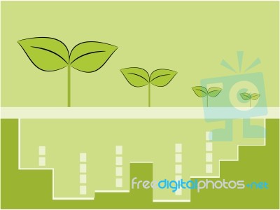 Nature Tree Symbol And City Illustration Stock Image