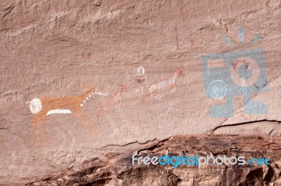 Navajo Indian Paintings Stock Photo