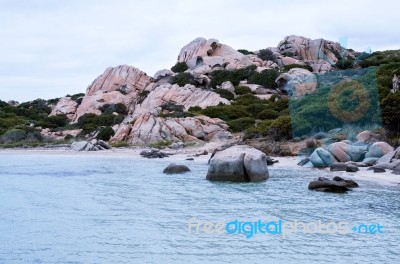 Neapolitan Bay In Caprera Stock Photo