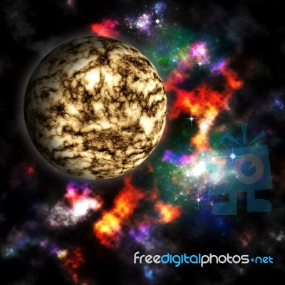 Nebula And Planet In Deep Space Stock Image