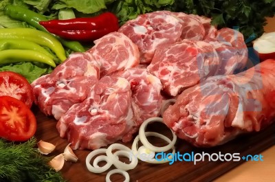 Neck Meat Stock Photo