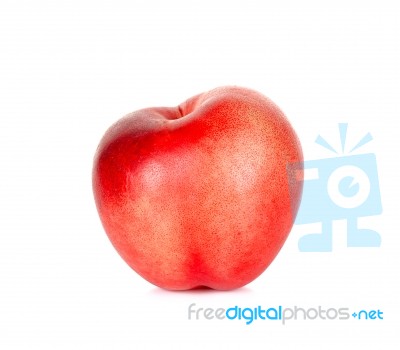 Nectarine Fruit Isolated On The White Stock Photo